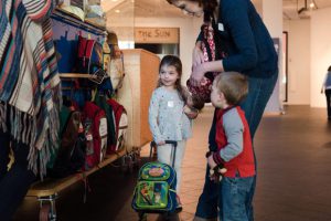 Family backpacks are available for children at the Denver Art Museum.