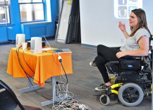 Claire Senita leading an accessibility workshop