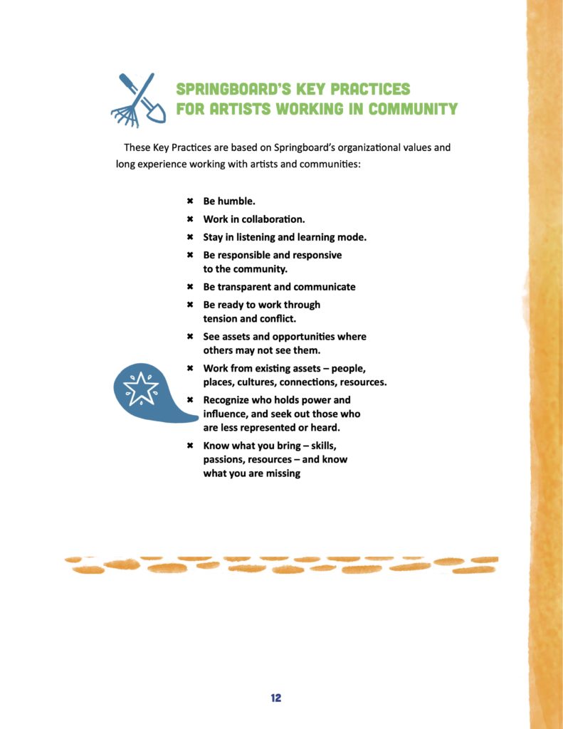 Handbook for Artists Working in Community Sample Page